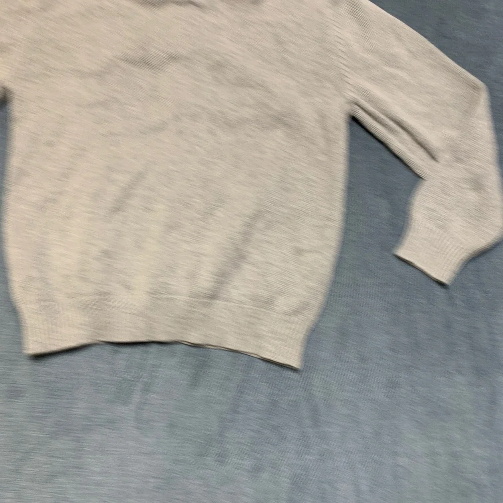 Gap Hoodie Kids Medium Heather Gray Full Zip Knit Ribbed Kangaroo Pockets Winter